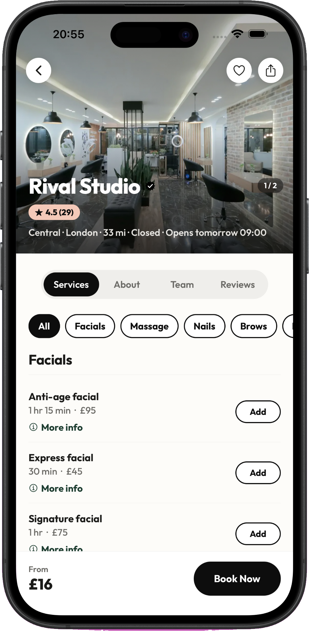 A business profile in the Cobbtree app